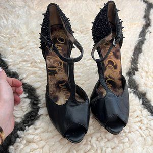 Sam Edelman Black Spiked Heels
